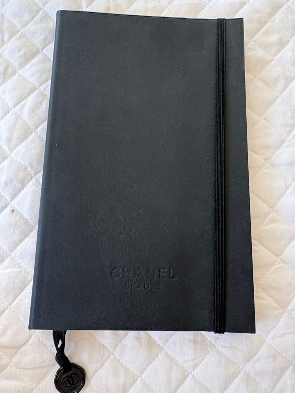 CHANEL Black Makeup Organizer Notebook with Elastic Band